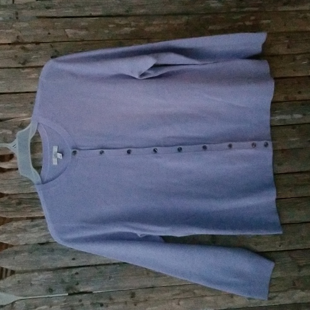 SOFT LAVENDER LARGE CROFT & BARROW CARDIGAN SWEATER NWT - Picture 2 of 14